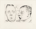 Max Beckmann. Two Auto Officers (Zwei Autooffiziere) from Faces (Gesichter). (1915, published 1919)
