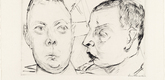 Max Beckmann. Two Auto Officers (Zwei Autooffiziere) from Faces (Gesichter). (1915, published 1919)