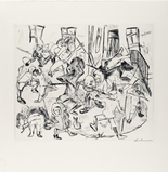 Max Beckmann. Playing Children, Broad Format (Spielende Kinder, Breitformat) from Faces (Gesichter). (1918, published 1919)