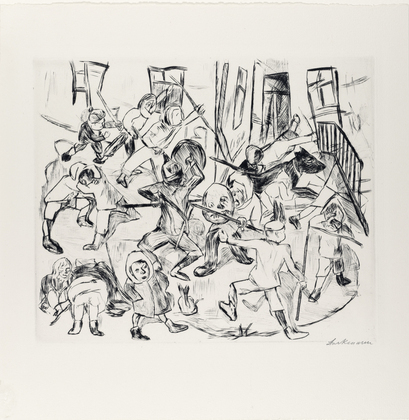 Max Beckmann. Playing Children, Broad Format (Spielende Kinder, Breitformat) from Faces (Gesichter). (1918, published 1919)