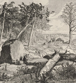 Max Klinger. Simplicius in the Wilderness (Simplicius in der Waldeinöde) (plate X) from Intermezzos, Opus IV (Intermezzi, Opus IV). (first published 1881)