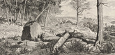 Max Klinger. Simplicius in the Wilderness (Simplicius in der Waldeinöde) (plate X) from Intermezzos, Opus IV (Intermezzi, Opus IV). (first published 1881)