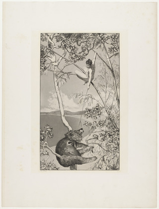 Max Klinger. Bear and Elf (Bär und Elfe) (plate I) from Intermezzos, Opus IV (Intermezzi, Opus IV). (first published 1881), print executed 1880