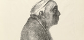 Käthe Kollwitz. Self-Portrait in Profile Toward Right (Selbstbildnis im Profil nach rechts). (c. 1938, published 1947)