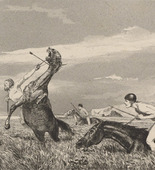 Max Klinger. Pursued Centaur (Verfolgter Centaur) (plate III) from Intermezzos, Opus IV (Intermezzi, Opus IV). (first published 1881)