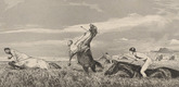 Max Klinger. Pursued Centaur (Verfolgter Centaur) (plate III) from Intermezzos, Opus IV (Intermezzi, Opus IV). (first published 1881)