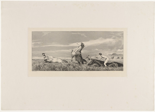 Max Klinger. Pursued Centaur (Verfolgter Centaur) (plate III) from Intermezzos, Opus IV (Intermezzi, Opus IV). (first published 1881)