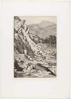 Max Klinger. Landslide (Bergsturz) (plate VI) from Intermezzos, Opus IV (Intermezzi, Opus IV). (first published 1881)