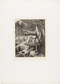 Max Klinger. Simplicius' Writing Lesson (Simplici Schreibstunde) (plate VII) from Intermezzos, Opus IV (Intermezzi, Opus IV). (first published 1881)