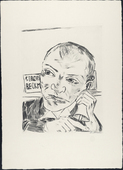 Max Beckmann. The Barker (Self-Portrait) [Der Ausrufer (Selbstbildnis)] from Annual Fair (Der Jahrmarkt). (1921, published 1922)