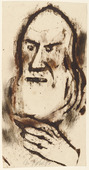 Christian Rohlfs. Old Men's Heads (Greisenköpfe) (partial print, in reverse). (1912)