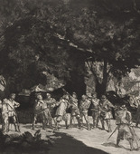 Max Klinger. Simplicius among the Soldiers (Simplicius unter den Soldaten) (plate IX) from Intermezzos, Opus IV (Intermezzi, Opus IV). (first published 1881)