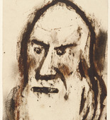 Christian Rohlfs. Old Men's Heads (Greisenköpfe) (partial print, in reverse). (1912)