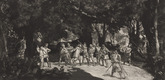 Max Klinger. Simplicius among the Soldiers (Simplicius unter den Soldaten) (plate IX) from Intermezzos, Opus IV (Intermezzi, Opus IV). (first published 1881)