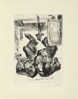 Lovis Corinth. Studio Corner (Atelierwinkel) from the portfolio At the Corinthians (Bei den Corinthern). (1919)