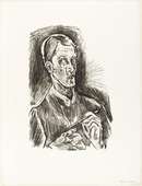 Oskar Kokoschka. Self-Portrait (Selbstbildnis) (plate 1) from  O Eternity - Thou Word of Thunder (Bach Cantata) [O Ewigkeit - Du Donnerwort (Bachkantate)]. (1914, published 1916)