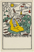 Oskar Kokoschka. Girl in Meadow Before a Village (Mädchen auf Wiese vor einem Dorf (postcard). (1908)