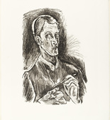 Oskar Kokoschka. Self-Portrait (Selbstbildnis) (plate 1) from  O Eternity - Thou Word of Thunder (Bach Cantata) [O Ewigkeit - Du Donnerwort (Bachkantate)]. (1914, published 1916)