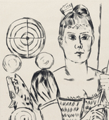 Max Beckmann. Shooting Gallery (Schiessbude) from Annual Fair (Jahrmarkt). (1921, published 1922)