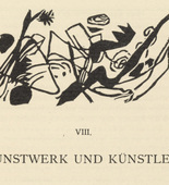 Vasily Kandinsky. Vignette next to "Artwork and Artist" ("Kunstwerk und Künstler") (headpiece, page 95) from Über das Geistige in der Kunst (Concerning the Spiritual in Art). 1911