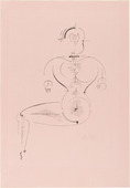 Oskar Schlemmer. Figure from the Side: Figure H2 Seated (Figur von der Seite: Figur H2 Sitzende) from the portfolio New European Graphics, 1st Portfolio: Masters of the State Bauhaus, Weimar (Neue europäische Graphik, 1. Mappe: Meister des Staatl. Bauhauses in Weimar). 1922 (executed and published 1921)