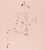 Oskar Schlemmer. Figure from the Side: Figure H2 Seated (Figur von der Seite: Figur H2 Sitzende) from the portfolio New European Graphics, 1st Portfolio: Masters of the State Bauhaus, Weimar (Neue europäische Graphik, 1. Mappe: Meister des Staatl. Bauhauses in Weimar). 1922 (executed and published 1921)