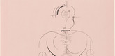 Oskar Schlemmer. Figure from the Side: Figure H2 Seated (Figur von der Seite: Figur H2 Sitzende) from the portfolio New European Graphics, 1st Portfolio: Masters of the State Bauhaus, Weimar (Neue europäische Graphik, 1. Mappe: Meister des Staatl. Bauhauses in Weimar). 1922 (executed and published 1921)