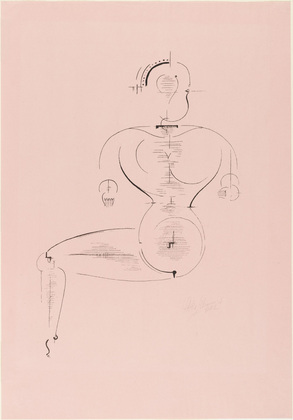 Oskar Schlemmer. Figure from the Side: Figure H2 Seated (Figur von der Seite: Figur H2 Sitzende) from the portfolio New European Graphics, 1st Portfolio: Masters of the State Bauhaus, Weimar (Neue europäische Graphik, 1. Mappe: Meister des Staatl. Bauhauses in Weimar). 1922 (executed and published 1921)