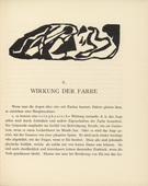 Vasily Kandinsky. Vignette next to "The Effect of Color" ("Wirkung der Farbe") (headpiece, page 37) from Über das Geistige in der Kunst (Concerning the Spiritual in Art). 1911