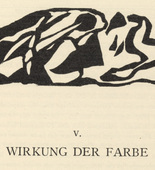 Vasily Kandinsky. Vignette next to "The Effect of Color" ("Wirkung der Farbe") (headpiece, page 37) from Über das Geistige in der Kunst (Concerning the Spiritual in Art). 1911