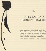 Vasily Kandinsky. Vignette next to "The Language of Form and Color" ("Formen- und Farbensprache") (headpiece, page 43) from Über das Geistige in der Kunst (Concerning the Spiritual in Art). 1911