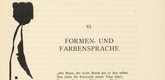 Vasily Kandinsky. Vignette next to "The Language of Form and Color" ("Formen- und Farbensprache") (headpiece, page 43) from Über das Geistige in der Kunst (Concerning the Spiritual in Art). 1911