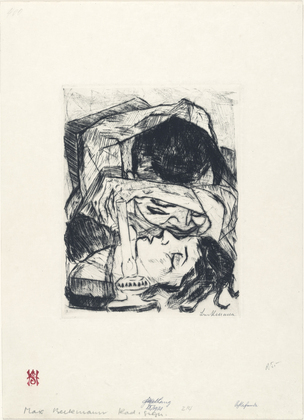 Max Beckmann. Sleeping Couple (Schlafende). (1917, published 1920)