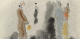 Lyonel Feininger. Figures Walking. 1949