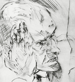 Max Beckmann. Self-Portrait, Hand to Cheek (Selbstbildnis mit aufgestützter Wange). 1916