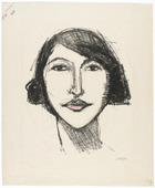 Jussuff Abbo. Head of a Girl, Full Face (Mädchenkopf, en face). unknown