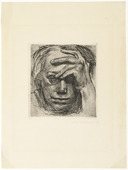Käthe Kollwitz. Self-Portrait, Hand at the Forehead (Selbstbildnis mit der Hand an der Stirn). (1910, published c. 1946/1948)