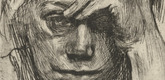 Käthe Kollwitz. Self-Portrait, Hand at the Forehead (Selbstbildnis mit der Hand an der Stirn). (1910, published c. 1946/1948)