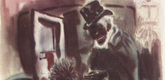 George Grosz. Untitled (plate facing page 15) from The Voice of the City and Other Stories. 1935 (drawings executed 1933/34)