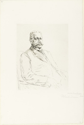 Max Liebermann. Portrait of the Reich President Paul von Hindenburg (Bildnis des Reichspräsidenten Paul von Hindenburg). (c. 1927)