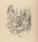 Oskar Kokoschka. At the Spinning Wheel (Am Spinnrad) (plate, folio 9) from Die Chinesische Mauer (The Great Wall of China). 1914 (executed 1913)