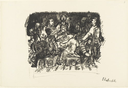 Oskar Kokoschka. The Last Supper (Das Abendmahl) from the series The Passion (Die Passion). (1916)