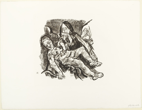 Oskar Kokoschka. Pietà ("It is enough" [Pietà ("Es ist genug")] (plate 11) from  O Eternity - Thou Word of Thunder (Bach Cantata) [O Ewigkeit - Du Donnerwort (Bachkantate)]. (1914, published 1916)