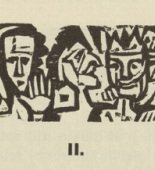 Ernst Ludwig Kirchner. The Mad II (Die Irren II) (headpiece, page 26) from Umbra vitae (Shadow of Life). 1924