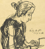 Oskar Kokoschka. Käthe Richter (plate, loose leaf) from the periodical Das Kunstblatt, vol. 1, no. 10 (Oct 1917). 1917
