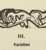 Ernst Ludwig Kirchner. Reclining Figure (The Mad III) (Liegende [Die Irren III]) (headpiece, page 27) from Umbra vitae (Shadow of Life). 1924