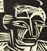 Karl Schmidt-Rottluff. Two Men at a Table (Zwei Männer am Tisch). 1923