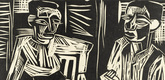 Karl Schmidt-Rottluff. Two Men at a Table (Zwei Männer am Tisch). 1923