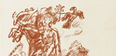 Oskar Kokoschka. Adam and Eve (Adam und Eva) from the illustrated book Hiob (Job). (1916/1917, published 1917)