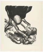 Käthe Kollwitz. Death Grabbing at a Group of Children (Tod greift in eine Kinderschar) from the series Death (Tod). (1934)